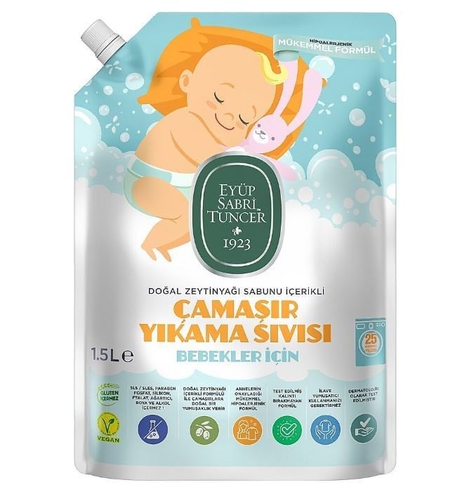 Eyüp Sabri Tuncer Doğal Zeytinyağı İçerikli Bebek Çamaşır Yıkama Sıvısı 1.5 lt