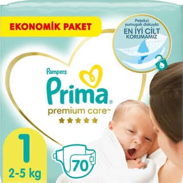 Prima Premium Care 1 Numara Bebek Bezi 70 adet Yenidoğan