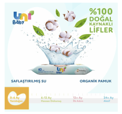 Uni Baby Yenidoğan 40 Yaprak 3'lü Paket Islak Mendil