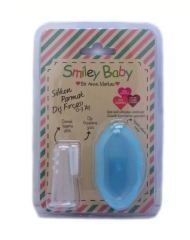Smiley Baby 0-3 Yaş Silikon Parmak Diş Fırçası Mavi