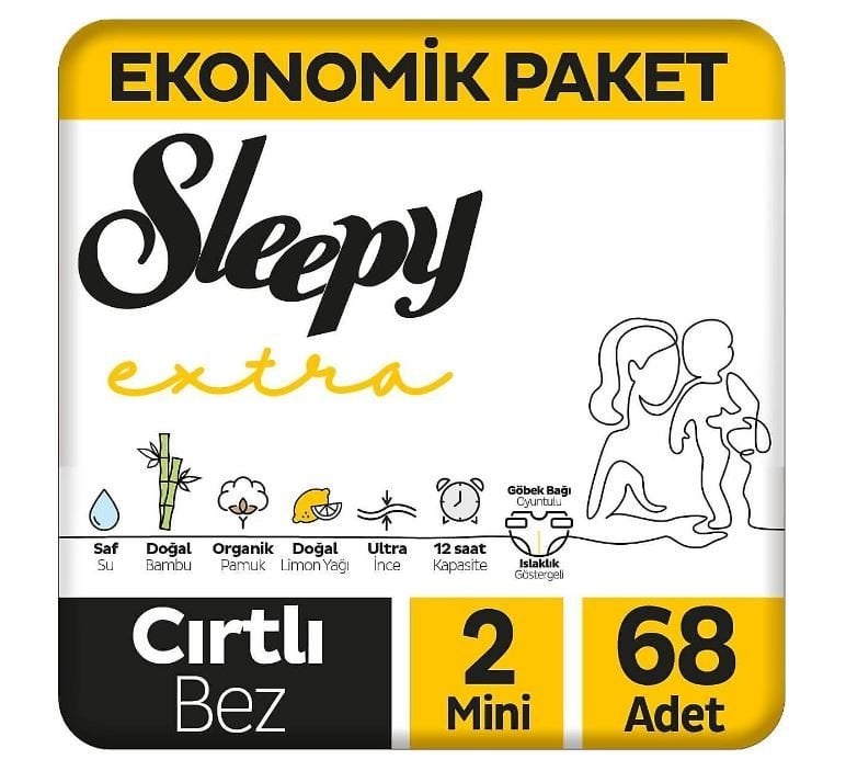 Sleepy Extra 2 Numara Mini 68'li Bebek Bezi