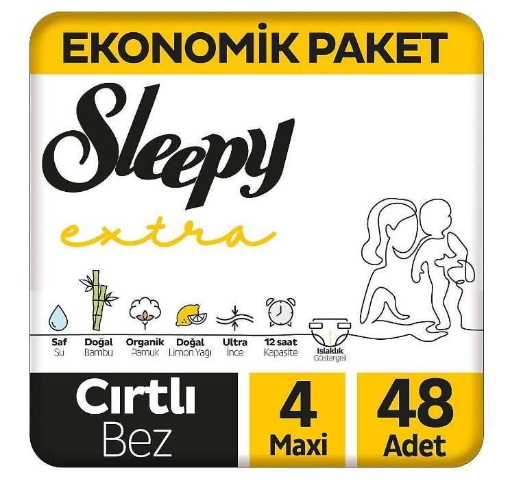 Sleepy Extra 4 Numara Maxi 48'li Bebek Bezi