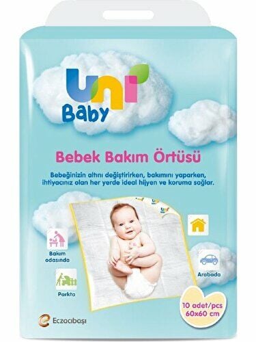 Uni Baby Bebek Bakım Örtüsü 10'lu 60x60