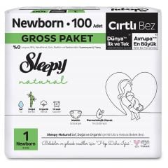 Sleepy Natural Bebek Bezi 1 Numara Yenidoğan 100'lü