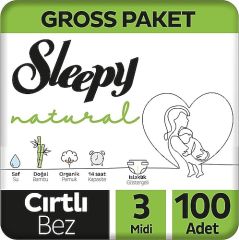Sleepy Natural Bebek Bezi 3 Numara 100'lü