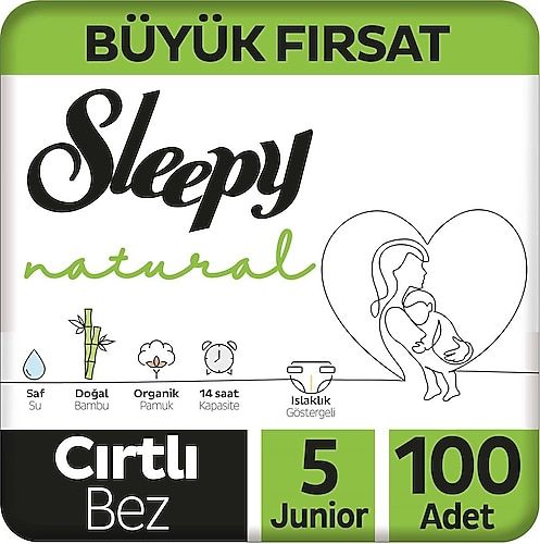 Sleepy Natural Bebek Bezi 5 Numara 100'lü