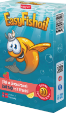 EasyFishoil Çilek ve Limon Aromalı 30 Çiğneme Tableti