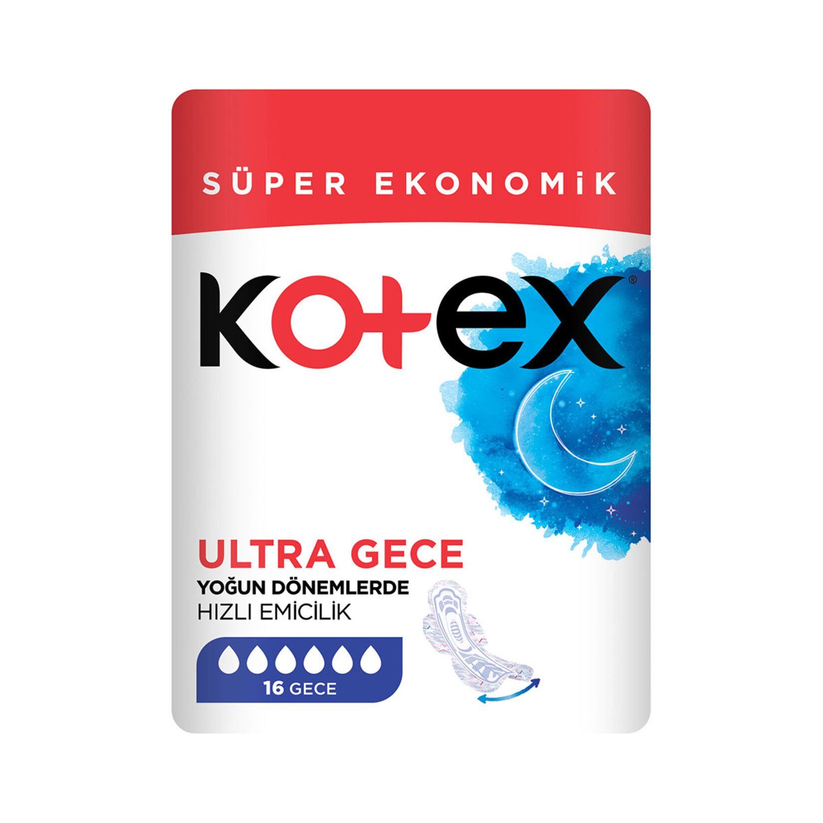 Kotex Süper Ekonomik Ultra Gece Hijyenik Ped 16'lı
