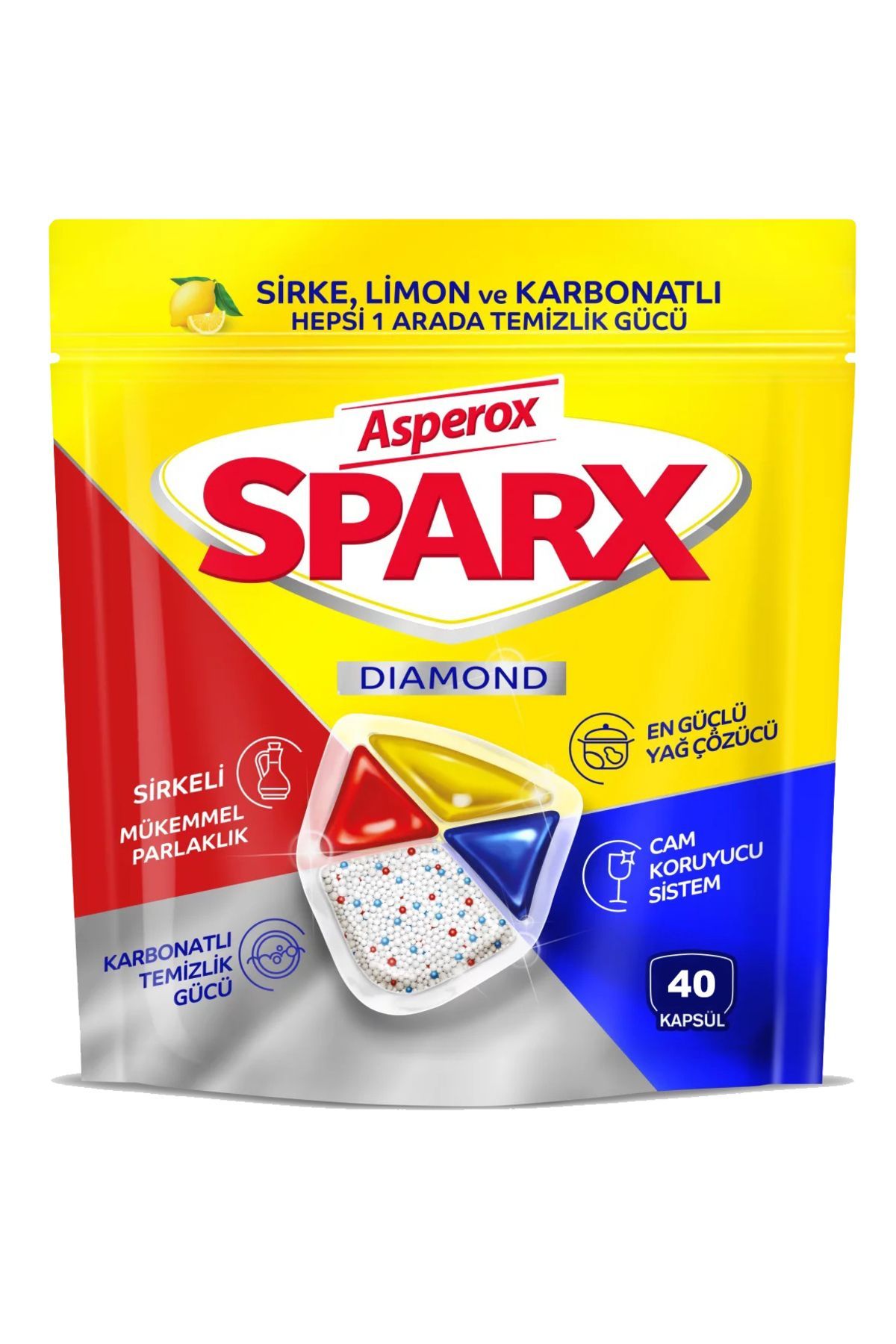 Asperox Sparx Diamond Bulaşık Makine Kapsülü 40'lı