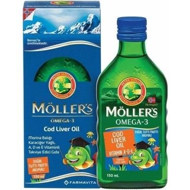 Möller's Omega 3 Tutti-Frutti Aromalı Balık Yağı 150 ml