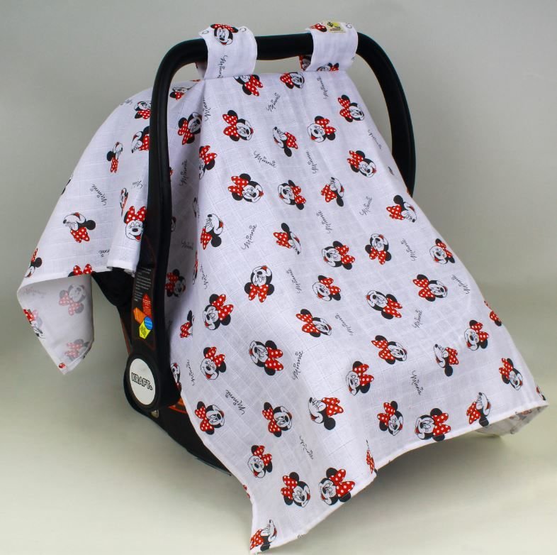 %100 Pamuk Müslin Puset Örtüsü Minnie Mouse Desen