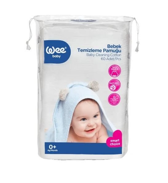 Wee Baby 60'lı Bebek Temizleme Pamuğu