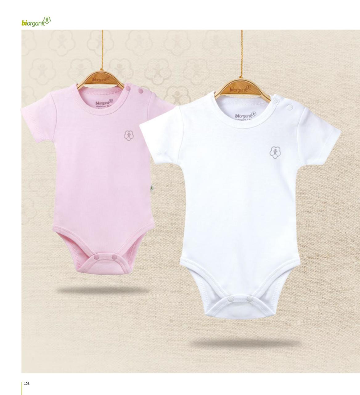 Organik Kısa Kol Bebek Badi - Pembe