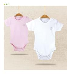 Organik Kısa Kol Bebek Badi - Pembe
