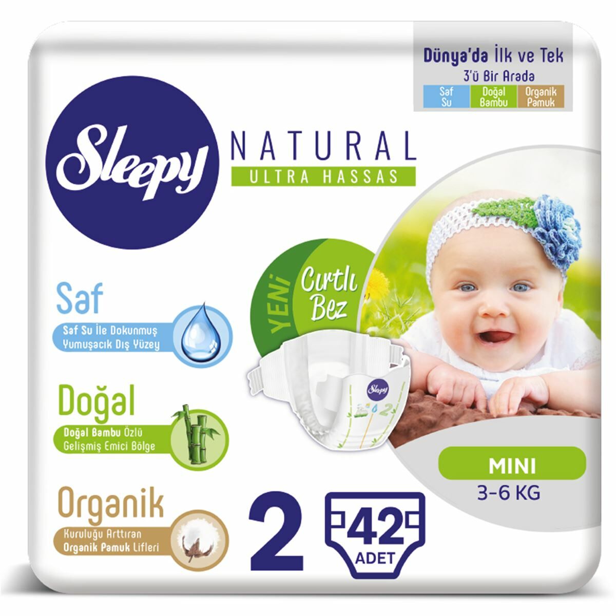 Sleepy Natural Bebek Bezi 2 Numara 42'li