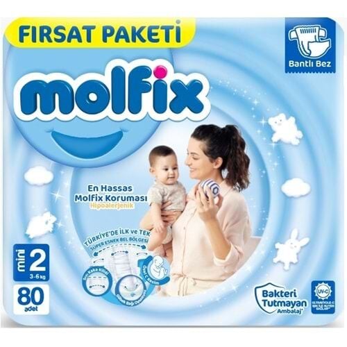 Molfix 2 Numara Bebek Bezi 80 adet Mini