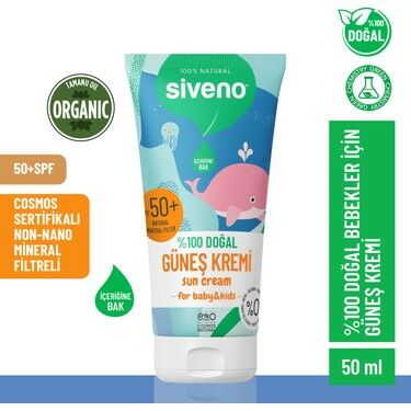 Siveno Bebekler İçin Doğal Güneş Kremi SPF50 50 ml