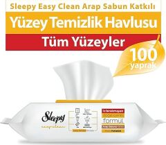 Sleepy Easy Clean Arap Sabunu Katkılı Yüzey Temizlik Havlusu 100 Yaprak