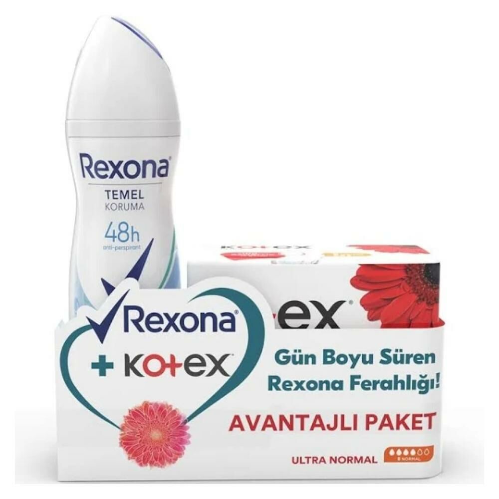 Rexona Deodorant Üstün Koruma 150 ml + Kotex Normal Ped 8li