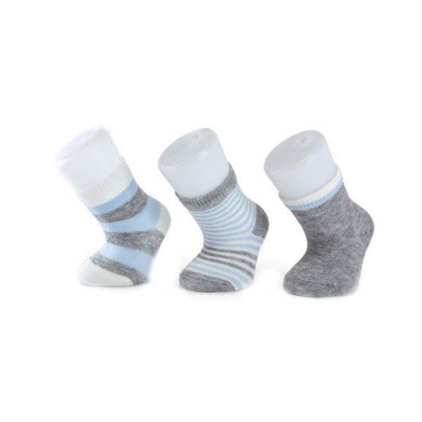 Bibaby New Line Erkek 3'lü Çorap Gri