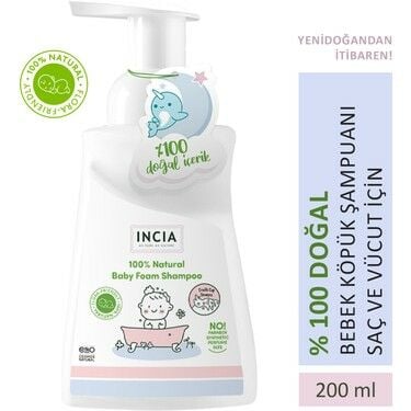 Incia 200 ml Doğal Bebek Köpük Şampuanı