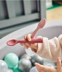 Oioi Nam Nam Silikon Kaşık 2'li Pembe-Gri