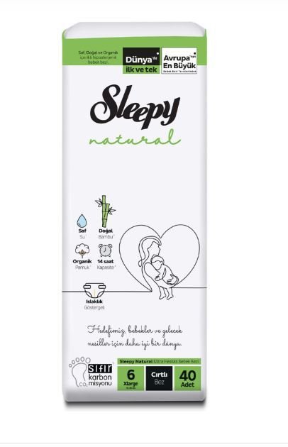Sleepy Natural Bebek Bezi 6 Numara 40'lı