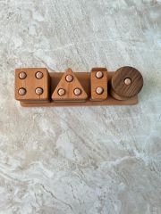 Ahşap Eğitici Öğretici 5''li Geometrik Şekil Yerleştirme Bultak