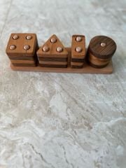 Ahşap Eğitici Öğretici 5''li Geometrik Şekil Yerleştirme Bultak