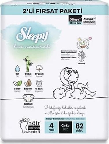 Sleepy Bio Natural 4 Numara Maxi 82'li Bebek Bezi