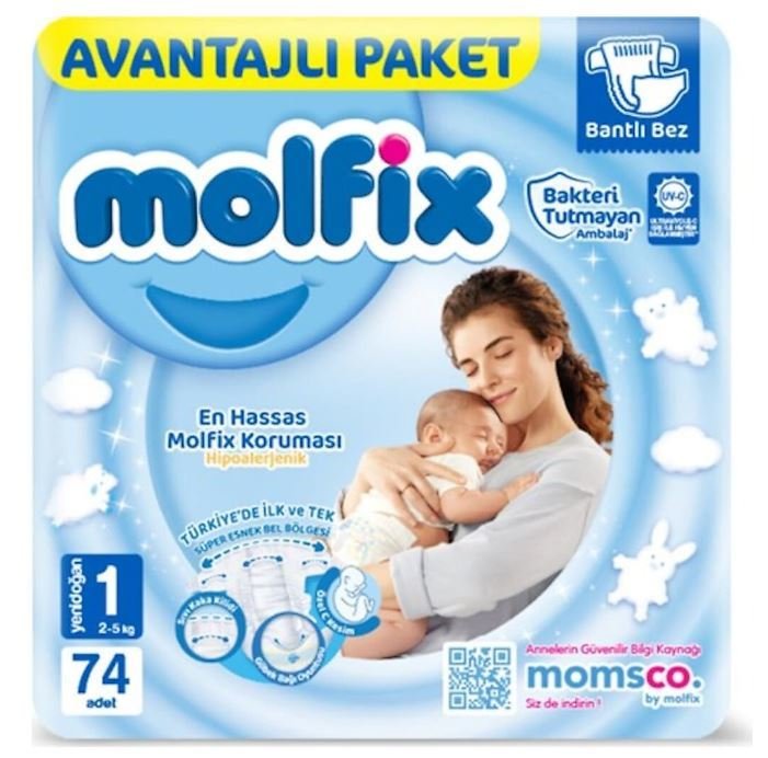 Molfix 1 Numara Yenidoğan 74'lü Bebek Bezi