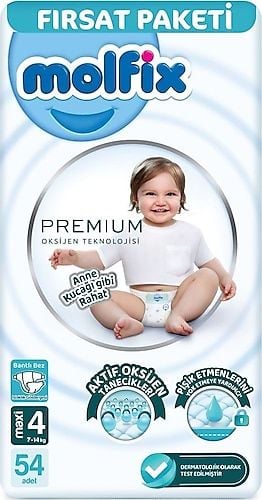 Molfix Premium Ultra Fırsat Paketi 4 Numara Maxi 54'lü